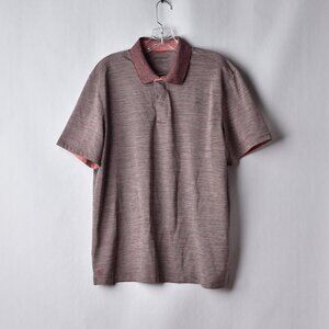 UNTUCKit Mens Large Hannifer Heather Pink Short Sleeve Polo Shirt